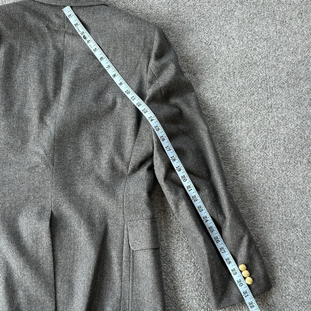 College Hall Wool Blazer Mens 42R Gray‎ Gold Buttons Preppy Ivy